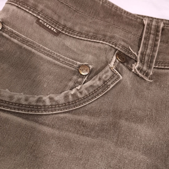 KUHL Men’s Jeans Size 34x30 Greenish Brown Outdoor Camping Distressed No Holes - Picture 4 of 8